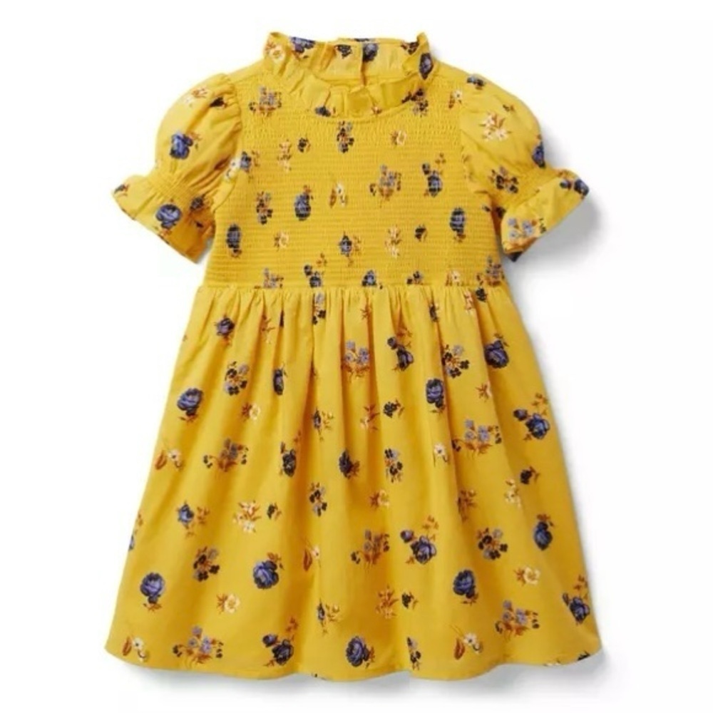 Janie and Jack Yellow Floral Smocked Dress